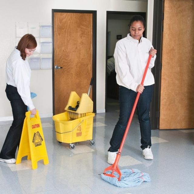 Women providing janitorial service
